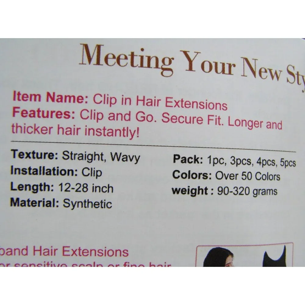 NEW Reecho Chocolate Brown 2pc Clip In Hair Extensions Long Straight Wavy Thick
